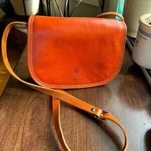 VTG Italian Handmade Bag Crossbody Florence Italy Genuine Multi Color Leather